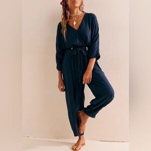 Free People Deep Blue Jumpsuit